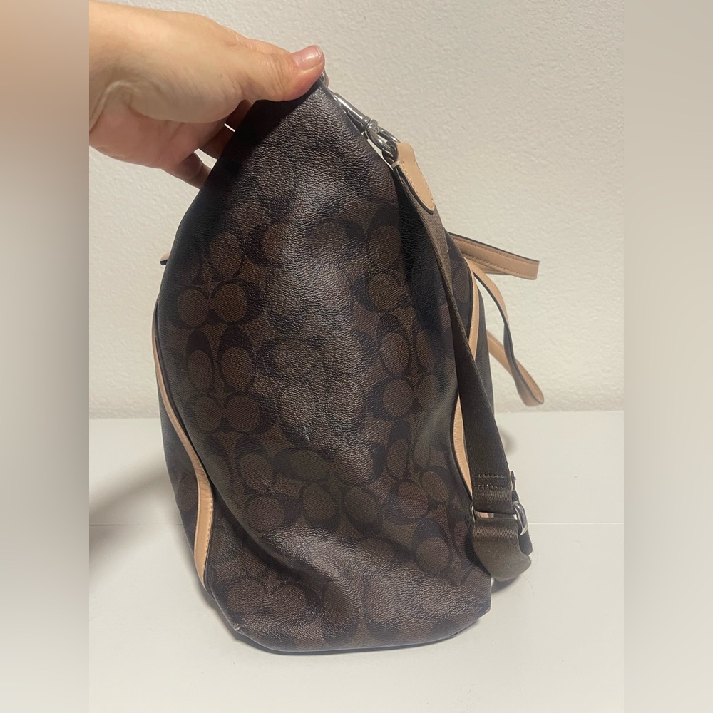 💼Coach Peyton Signature Pocket Tote Brown Canvas Tan Leather Trim
🌵 Description - Picture 6 of 15
